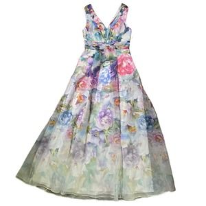 Adrianna Papell Pastel Floral Maxi Dress